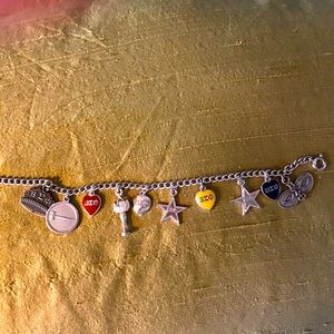 Vintage BEO Beta Sigma Phi charm bracelet/chain. 10 different charms 1970’s